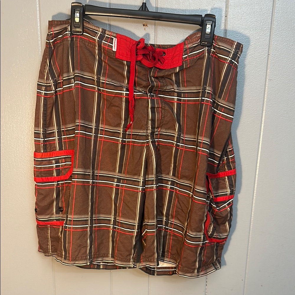 O’rageous Brown and Red Board Shorts for Swim men’s 36